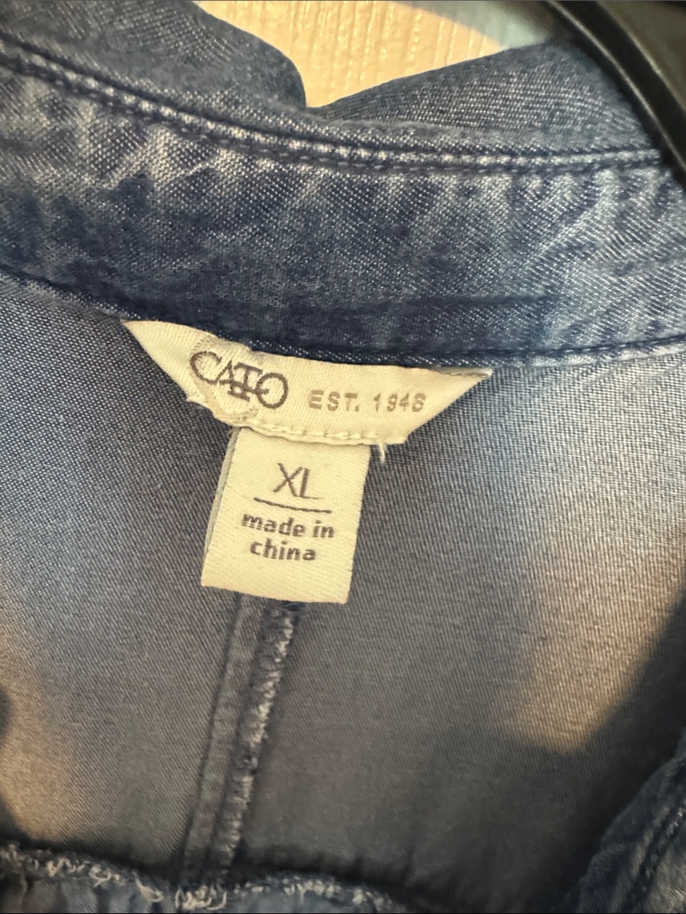 Cato Indigo Chambray Tunic - Picture 2 of 4